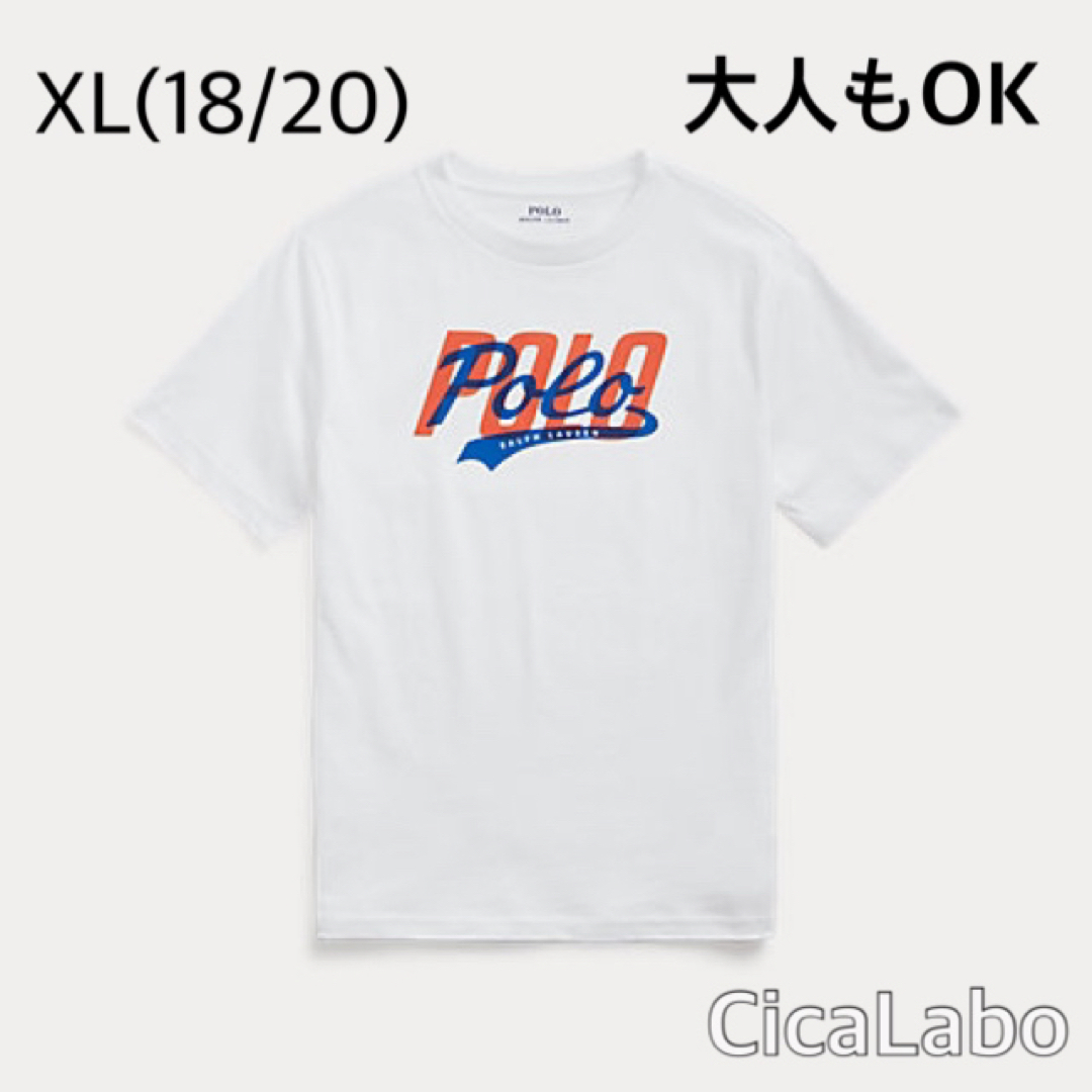 【新品】ラルフローレン POLOロゴ Tシャツ ホワイト XL(18/20)