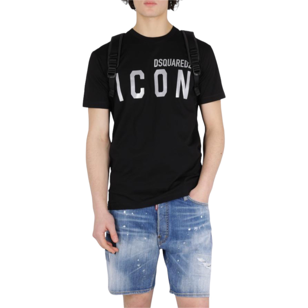 【新品未使用】DSQUARED2 コットン ロゴ  Tシャツ　シルバー Lサイズ