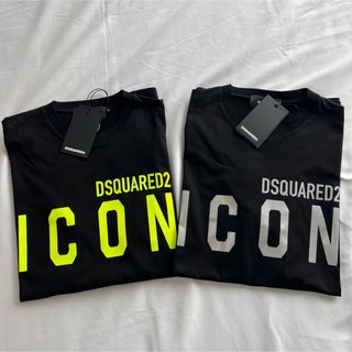 【新品未使用】DSQUARED2 コットン ロゴ  Tシャツ　シルバー Lサイズ