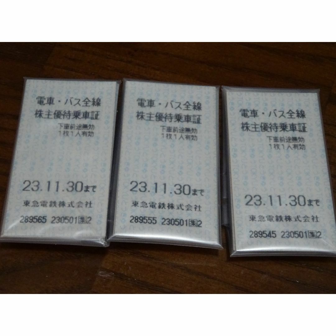 東急電鉄株主優待乗車証(電車・バス全線) 30枚 2023年11月30日まで ...