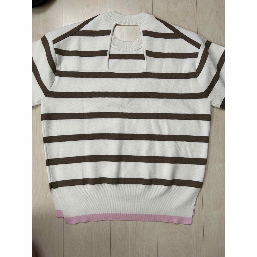 ALEXIASTAM Stripe Back Open Knit Top | bondofcolours.co.uk