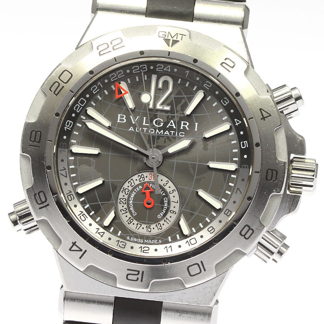 ブルガリ BVLGARI DP42SGMT ディアゴノプロフェッショナル GMT 自動巻き メンズ 箱・保証書付き_761079軽い擦り傷小さい打痕商品番号