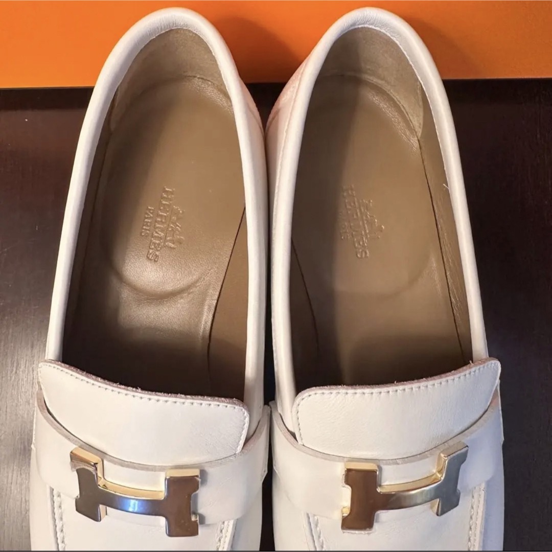 Hermes 試着のみ✳︎エルメス HERMES 希少品 モカシン 《パリ》白