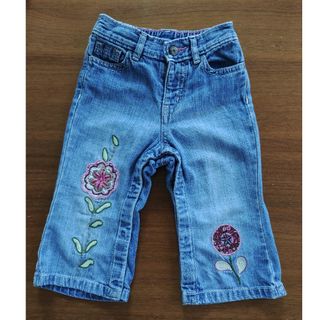 ベビーギャップ(babyGAP)のbaby GAP デニム　80 　刺繍　花柄(パンツ)