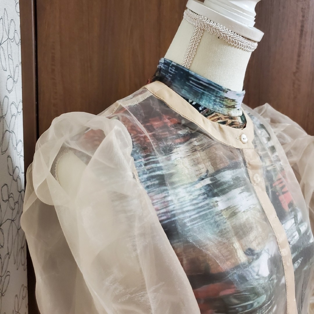 Ameri MEDI PRINT LAYERED SHEER SET TOP