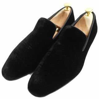 クリスチャンルブタン(Christian Louboutin)の【ドンドン見直し】美品●Christian Louboutin クリスチャンルブタン ダンデライオン ベロア ローファー/スリッポン ブラック 40 1/2 伊製(スリッポン/モカシン)