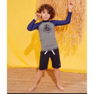 プチバトー(PETIT BATEAU)の PETIT BATEAU　ラッシュガード　ボーダー　水着　ロゴ　(水着)