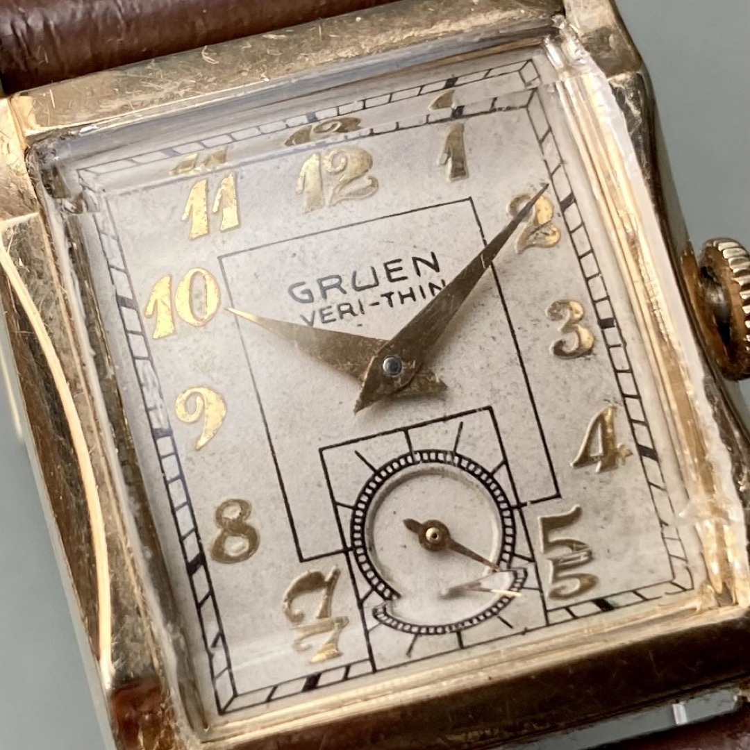 【訳あり品】グリュエン アンティーク 腕時計 1950年代 手巻き メンズ.