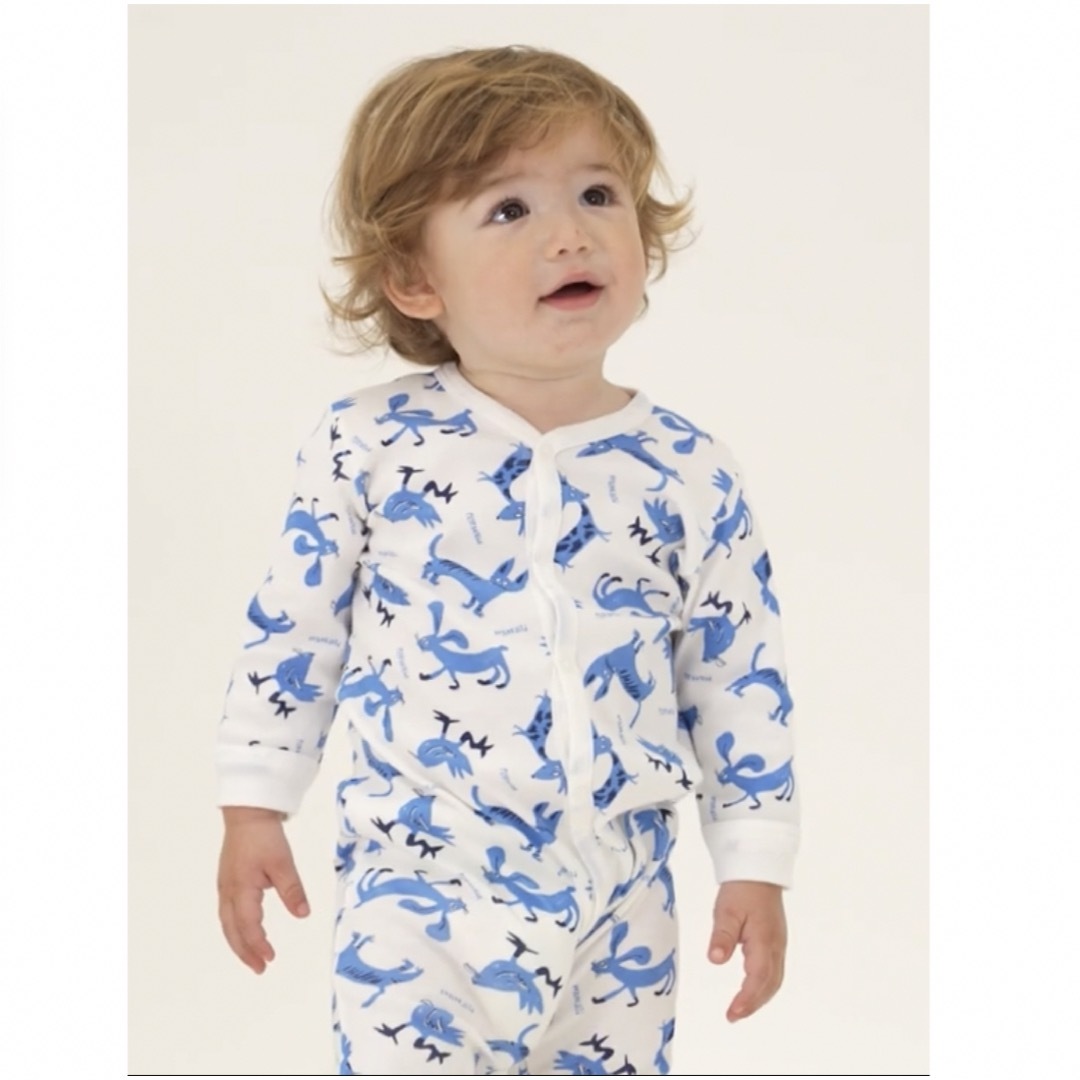 PETIT BATEAU(プチバトー)のプチバトー　ロンパース　ラビット　前開き　新生児　アニマル　ドッグ　キャット　鳥 キッズ/ベビー/マタニティのベビー服(~85cm)(ロンパース)の商品写真