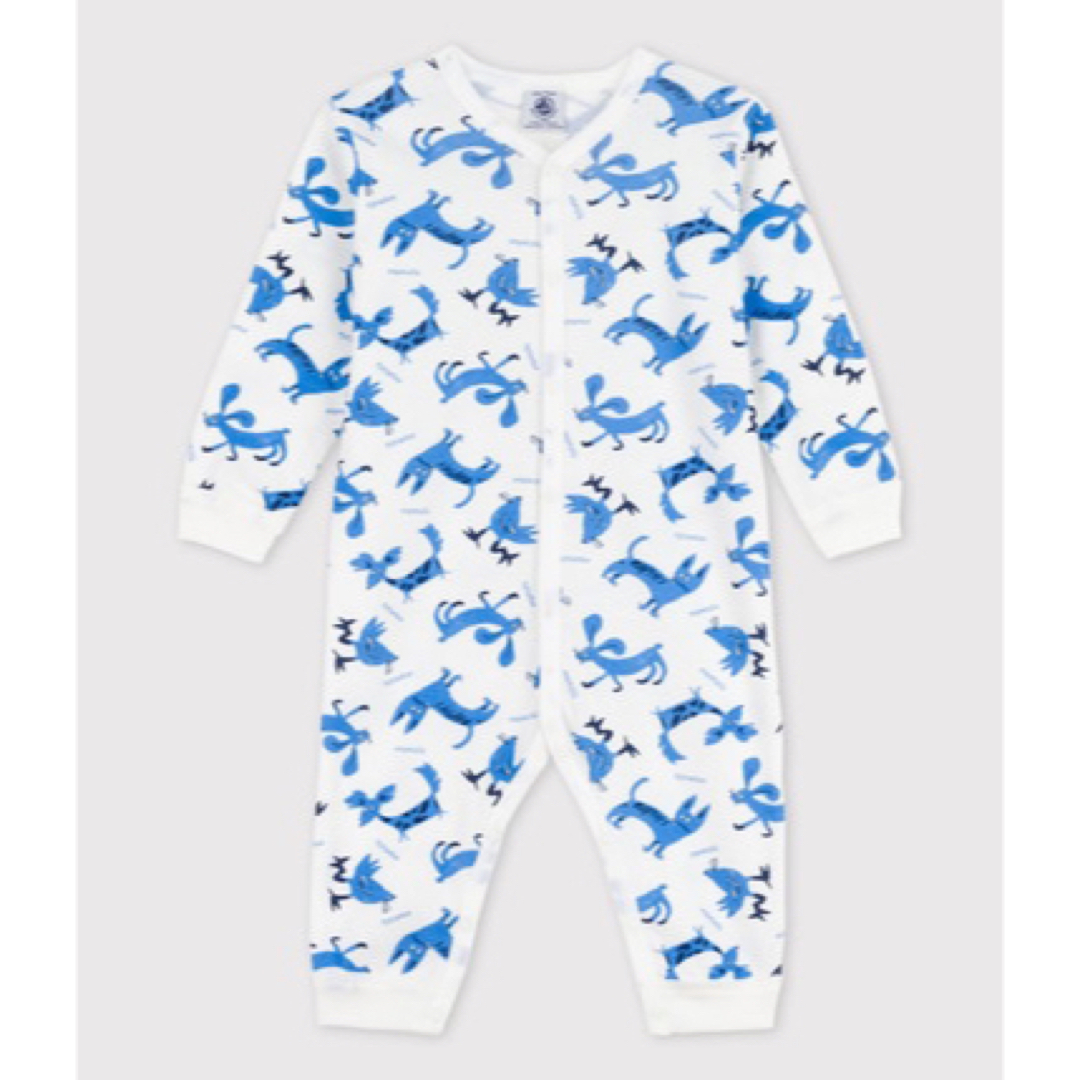 PETIT BATEAU(プチバトー)のプチバトー　ロンパース　ラビット　前開き　新生児　アニマル　ドッグ　キャット　鳥 キッズ/ベビー/マタニティのベビー服(~85cm)(ロンパース)の商品写真