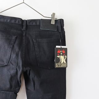 HYSTERIC GLAMOUR ヒステリックグラマー 05191AP04 ストレッチ デニム ベルト付ハイウエスト スリム スキニー パンツ ブラック系 24【新古品】【未使用】