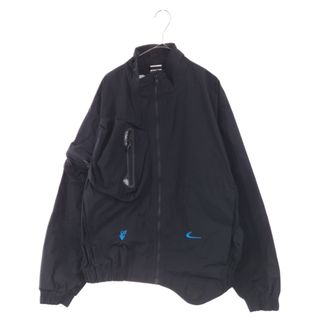 ナイキ(NIKE)のNIKE ナイキ x Off-White Mens Tracksuit オフホワイト ジップアップナイロントラックジャケット DN1705-010 ブラックトラックジャケット(フライトジャケット)