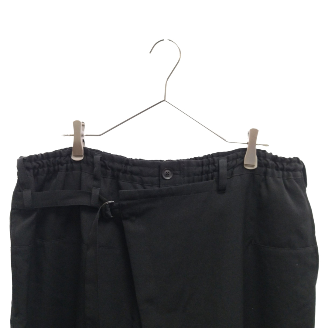 Yohji Yamamoto POUR HOMME ヨウジヤマモト プールオム 20-21AW シワギャバジン ラップ パンツ ブラック HR-P15-100