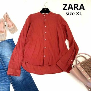 ザラ(ZARA)のZARA ザラ　ブラウス　XLサイズ　レッド　長袖　春服　秋服　冬服(シャツ/ブラウス(長袖/七分))