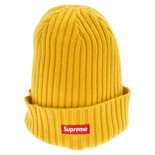 シュプリーム(Supreme)のSUPREME シュプリーム 22SS Overdyed Ribbed Beanie オーバーダイドリブビーニー スモールボックスロゴ ニット帽 ニットキャップ イエロー(ニット帽/ビーニー)