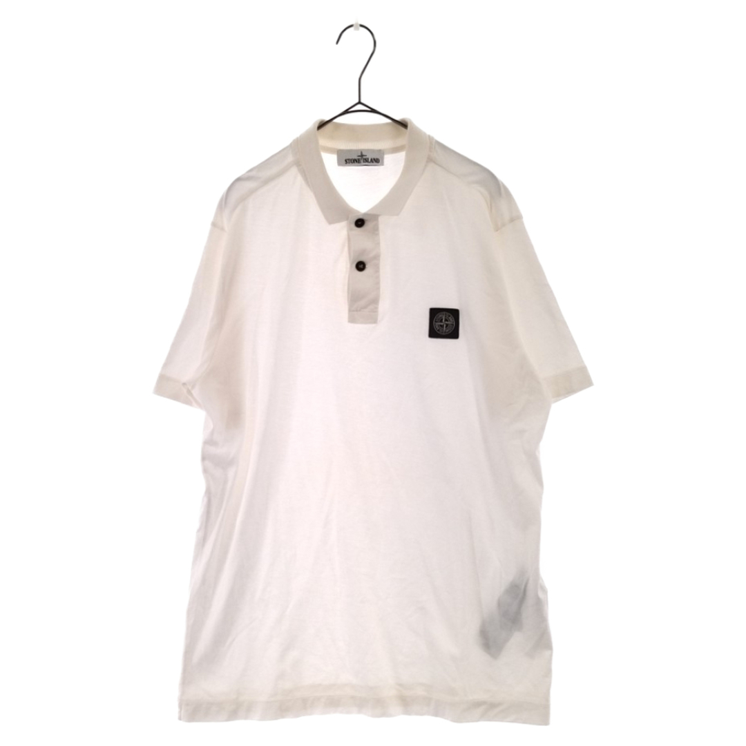 STONE ISLAND ストーンアイランド 22SS Compass-patch Cotton Polo Shirt半袖 ポロシャツ ポロ 襟 ブランド ロゴ ホワイト 741522613