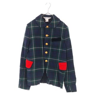 コムデギャルソン(COMME des GARCONS)のCOMME des GARCONS COMME des GARCONS コムデギャルソンコムデギャルソン ハンガリー製 丸襟 ブロックチェック ジャケット レディース グリーン W9J014(その他)