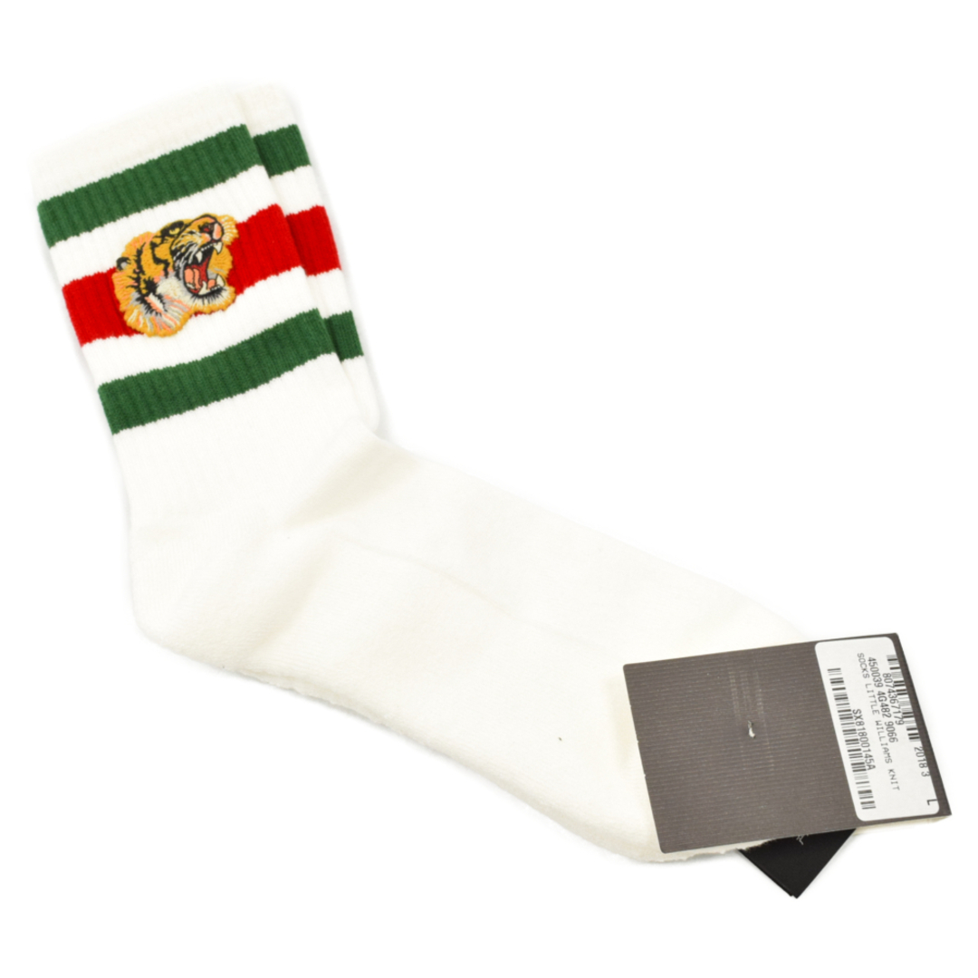 Gucci(グッチ)のGUCCI グッチ Little Williams Tiger Knit Socks 虎刺繍 リトルウィリアムスタイガーニットソックス 靴下 ホワイト 450039 4G482 メンズのアクセサリー(その他)の商品写真