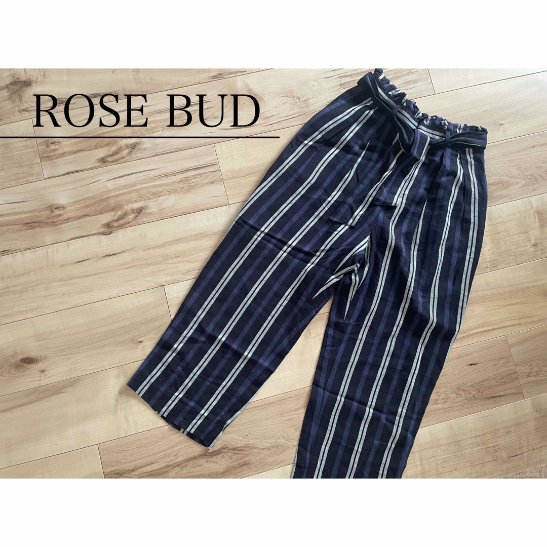 ROSE BUD(ローズバッド)のROSE BUD ローズバッド ストライプ パンツ ネイビー レディースのパンツ(その他)の商品写真