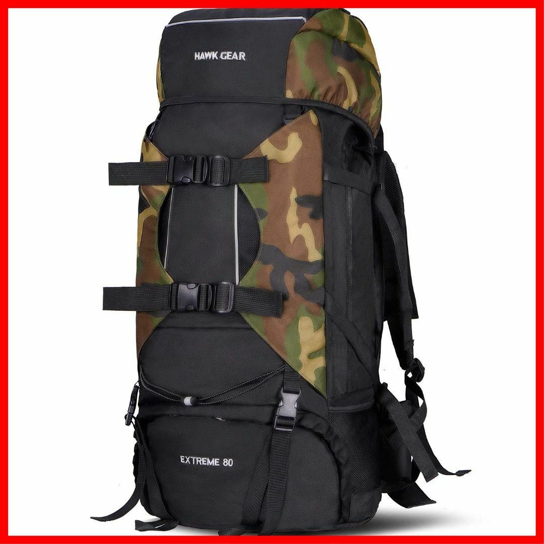 【色:迷彩B】[HAWK GEAR(ホークギア)] バックパック 80L 登山