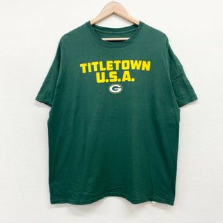 US古着 NFL グリーンベイ・パッカーズ Green Bay Packers Tシャツ 半袖 TITLETOWN U.S.A チームロゴ プリント サイズ：メンズ XL ビッグサイズ グリーン×イエロー【中古】(Tシャツ/カットソー(半袖/袖なし))