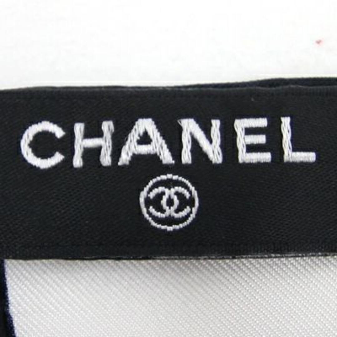 CHANEL - シャネル スカーフ ホワイト ブラック シルク 中古の通販 by