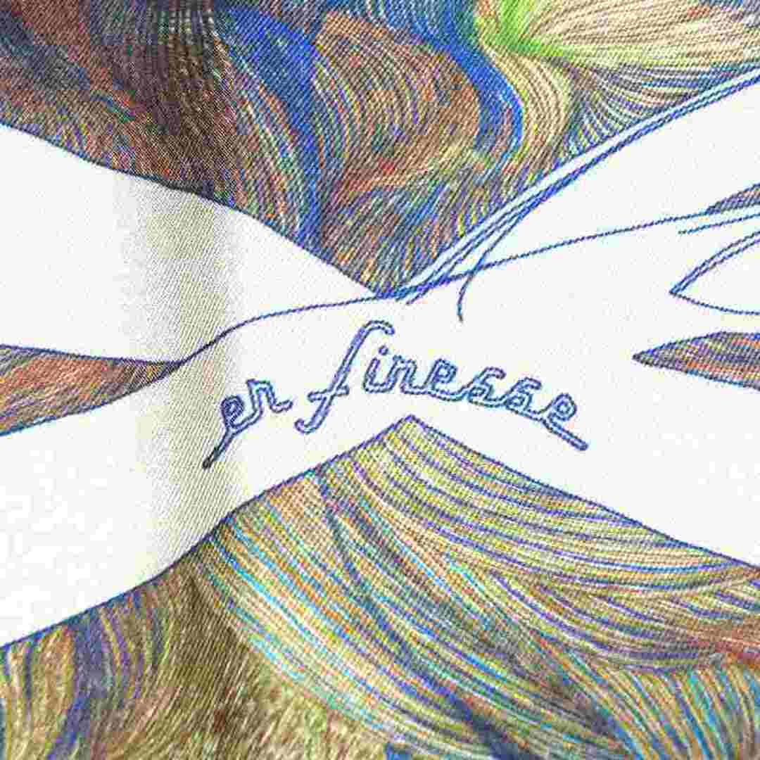 HERMES エルメス カレ 90 BRIDES de GALA en FINESSE スカーフ シルク 式典用馬勒 ブリッド ドゥ ガラ マルチカラー マーブル 絹 水彩画JA-17369 2