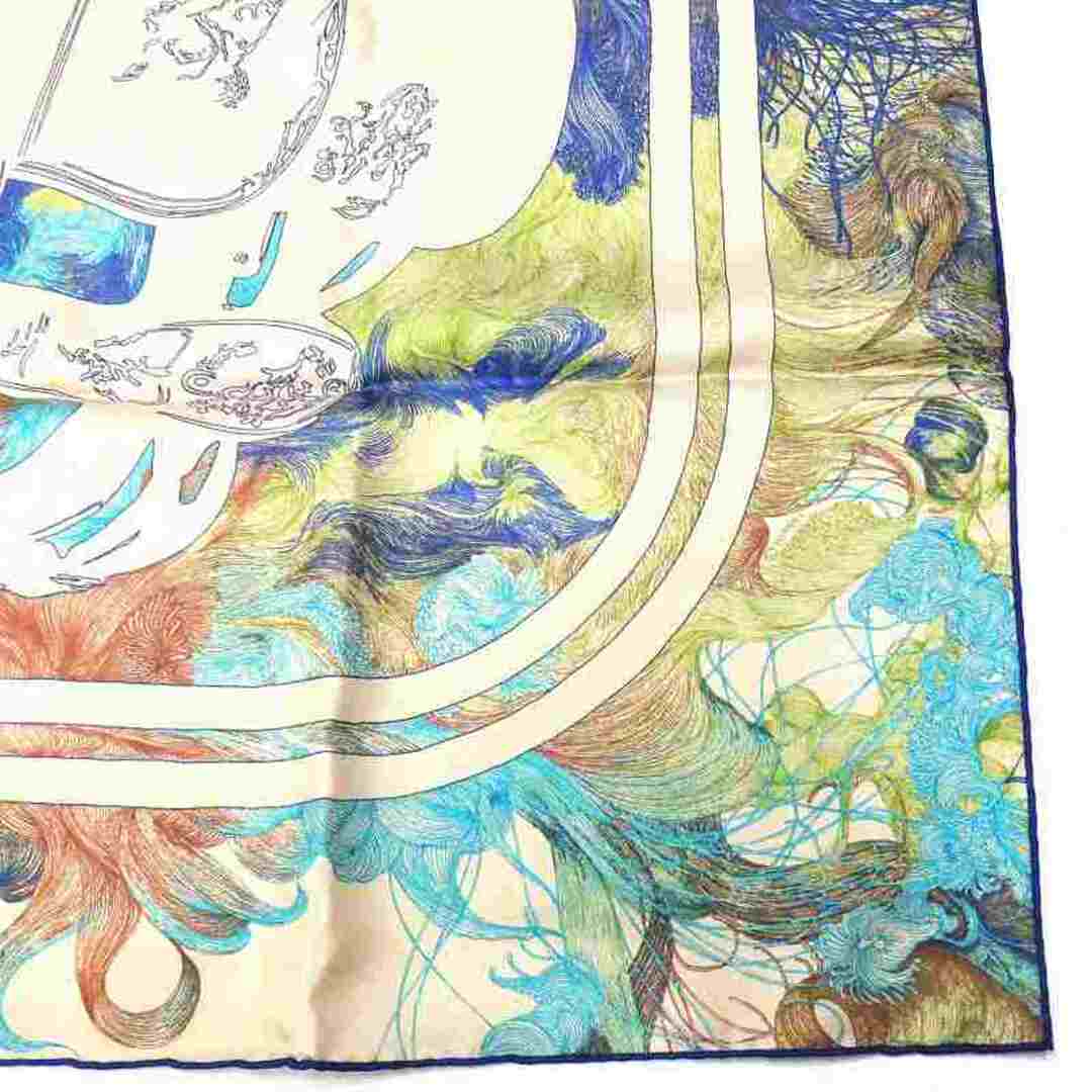 HERMES エルメス カレ 90 BRIDES de GALA en FINESSE スカーフ シルク 式典用馬勒 ブリッド ドゥ ガラ マルチカラー マーブル 絹 水彩画JA-17369 7