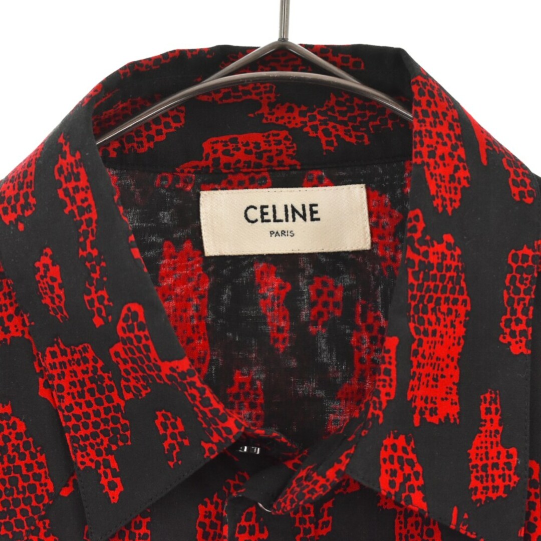 CELINE セリーヌ 19AW アブストラクトマーク総柄ウェスタン長袖シャツ 2C143372F レッド