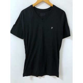 本物エイケイエムAKMウールタイトストレッチVネック半袖Tシャツメンズ黒M