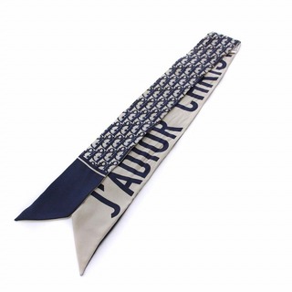 クリスチャンディオール(Christian Dior)のクリスチャンディオール オブリーク柄 ミッツァ リボンスカーフ シルク100％(バンダナ/スカーフ)