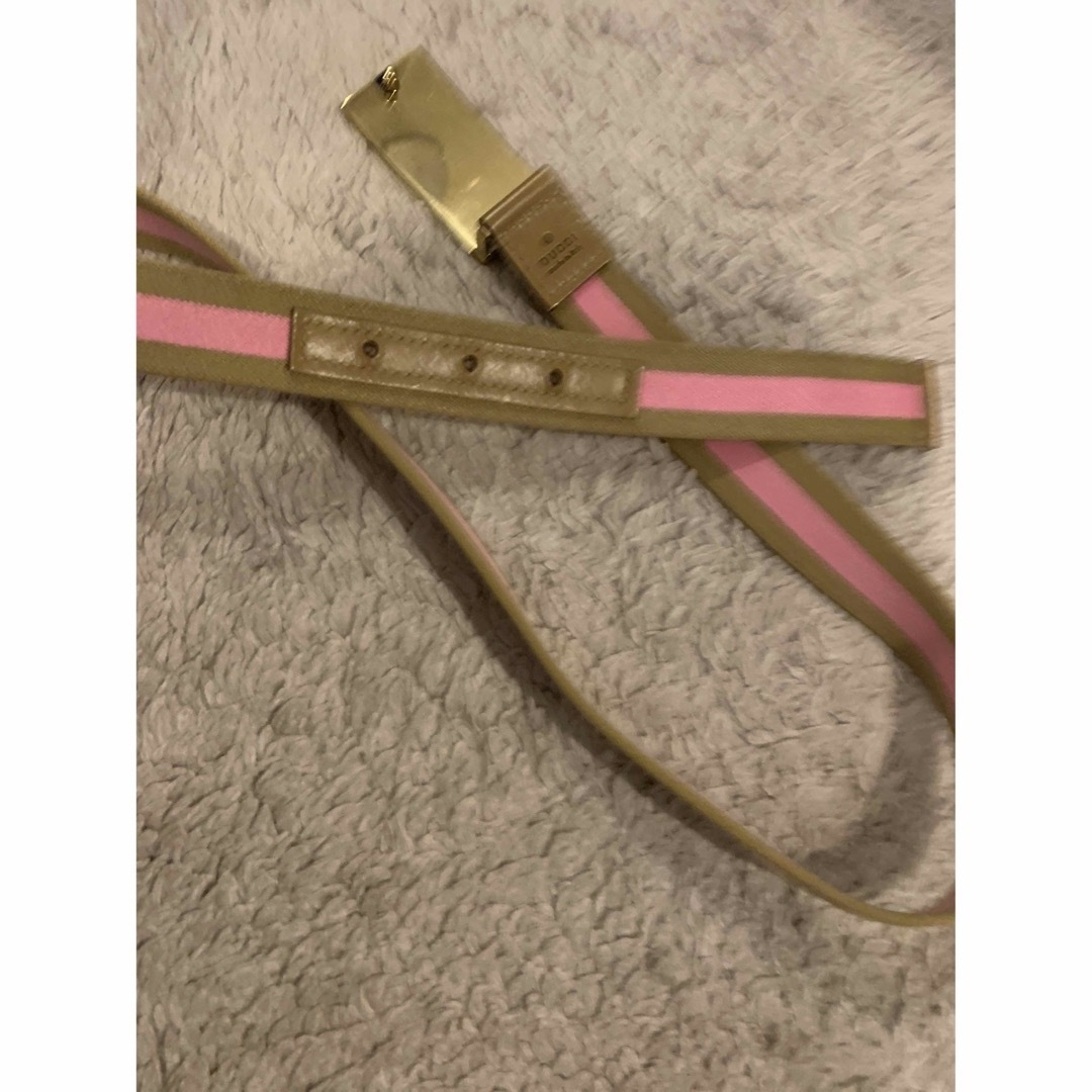 GUCCI グッチ ピンク ベージュ ベルト 90年代 レア 貴重 ヴィンテージ
