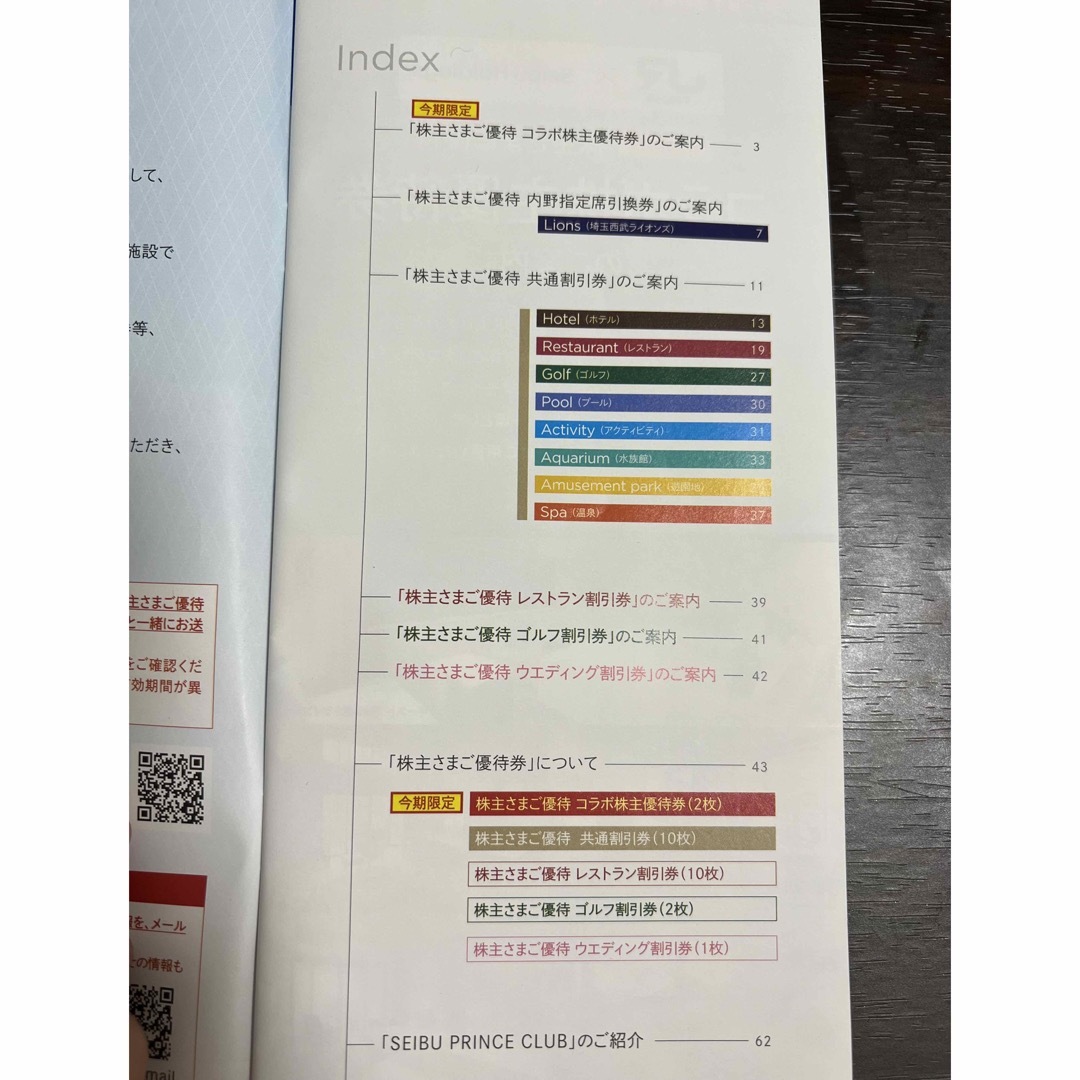 西武百貨店(セイブヒャッカテン)の西武ホールディングス　株主優待券　フルセット チケットの優待券/割引券(その他)の商品写真