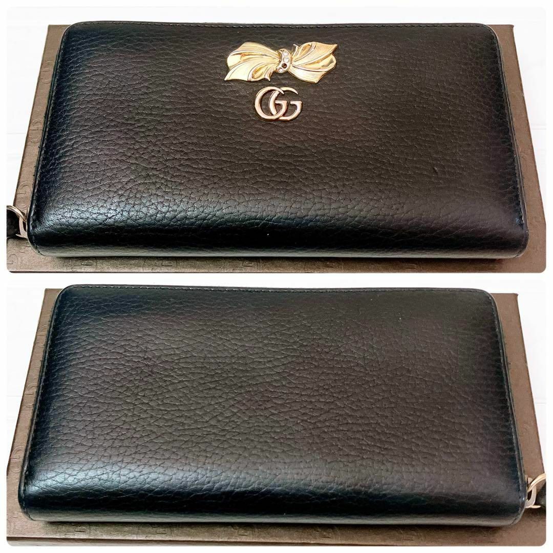 Gucci(グッチ)のグッチ GUCCI GGマーモント ラウンド 長財布 レザー ブラック レディースのファッション小物(財布)の商品写真