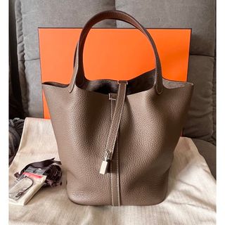 エルメス(Hermes)の新品未使用　エルメス　ピコタン　MM エトゥープ　シルバー金具(ハンドバッグ)