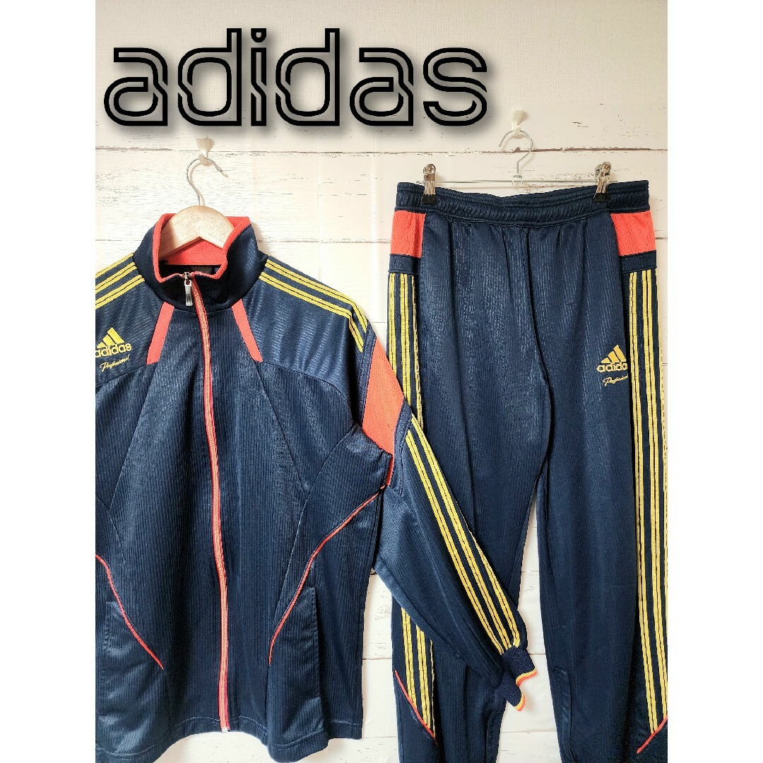 《大人気》adidas アディダス ジャージ セットアップ L ネイビー