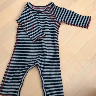 プチバトー(PETIT BATEAU)のプチバトー ロンパース カバーオール ベビー 60 70(カバーオール)