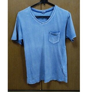 デニム風メンズTシャツライトブルーM(Tシャツ/カットソー(半袖/袖なし))