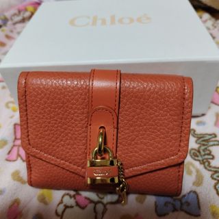 K325 未使用☆ クロエ 長財布 レザー ブルー Chloe チャーム付き