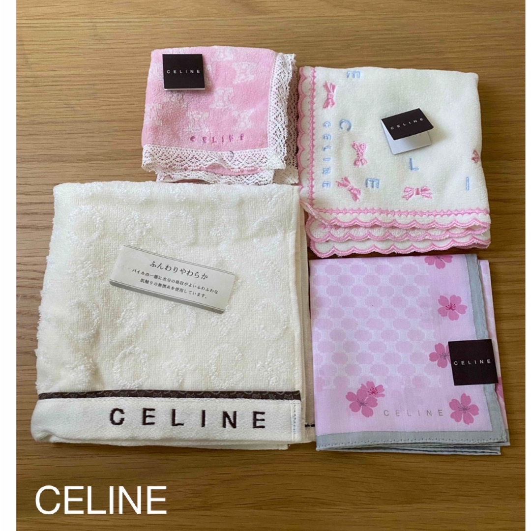 CELINE - 【新品】セリーヌ ハンカチ&ハンドタオル ピンク CELINE - 【新品】セリーヌ ハンカチ&ハンドタオル ピンク