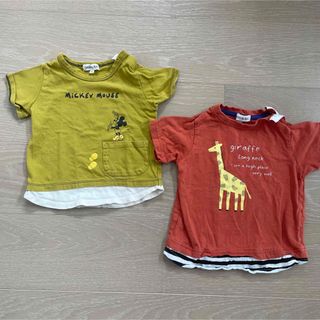 シューラルー(SHOO・LA・RUE)の子供用　Tシャツ2枚セット　ミッキー　きりん　シューラルー(Tシャツ/カットソー)