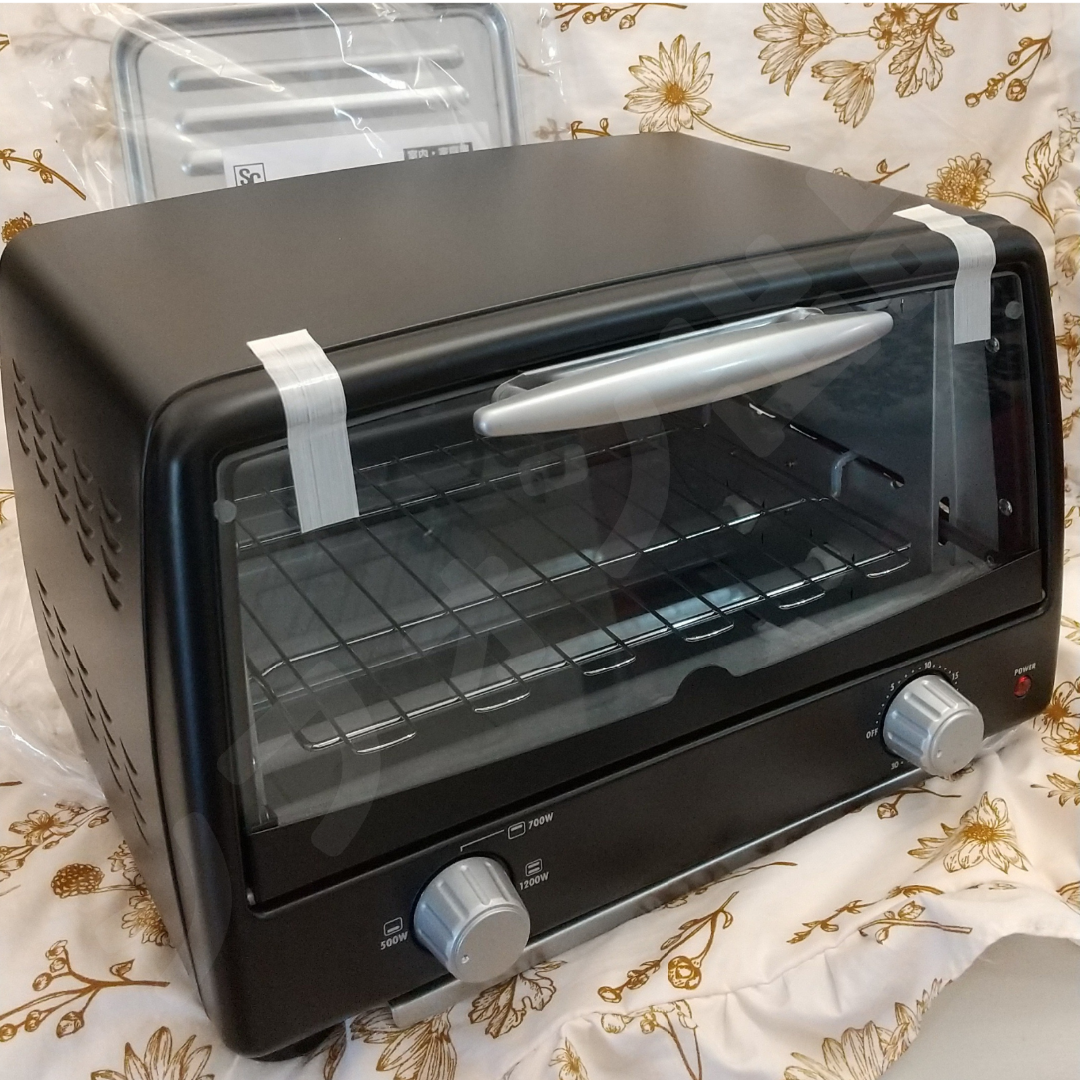 オーブントースター 新品 4枚 4枚焼き 受け皿 トレー付き 黒 未開封 *5 オーブントースター 新品 4枚 4枚焼き 受け皿 トレー付き 黒 未開封 *5