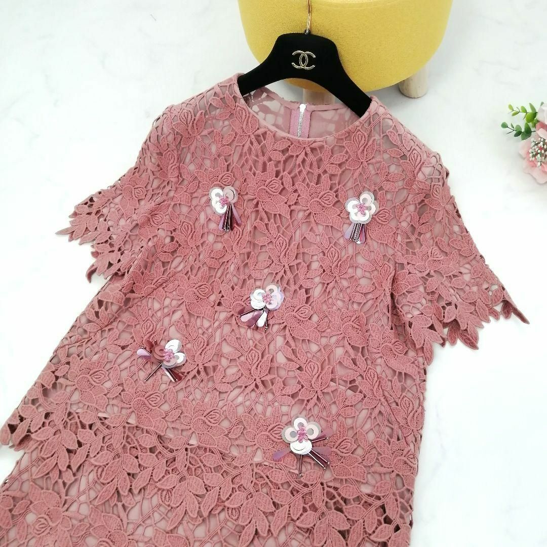 ADORE - 極美品✨アドーア セットアップ 総レース 花 38 ピンク 大人