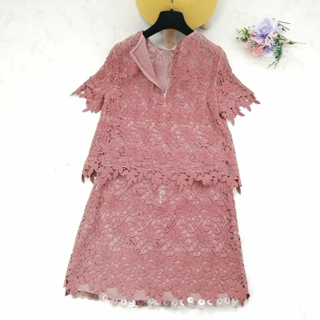 ADORE - 極美品✨アドーア セットアップ 総レース 花 38 ピンク 大人