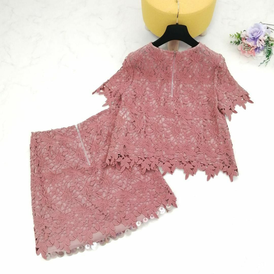 美品【グレースコンチネンタル】華やか大人ピンクワンピース