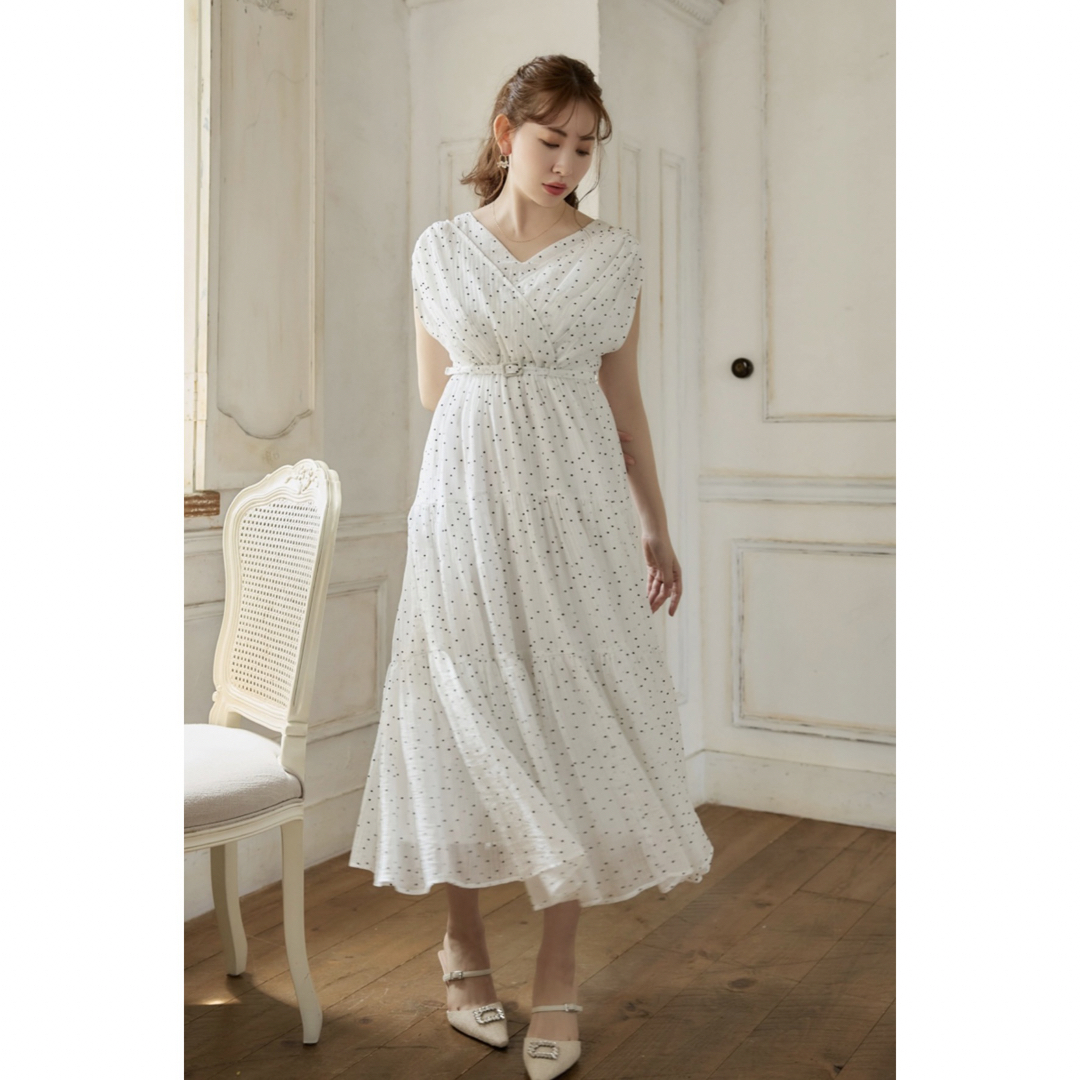 Herlipto Tiered Polka-Dot Long Dress