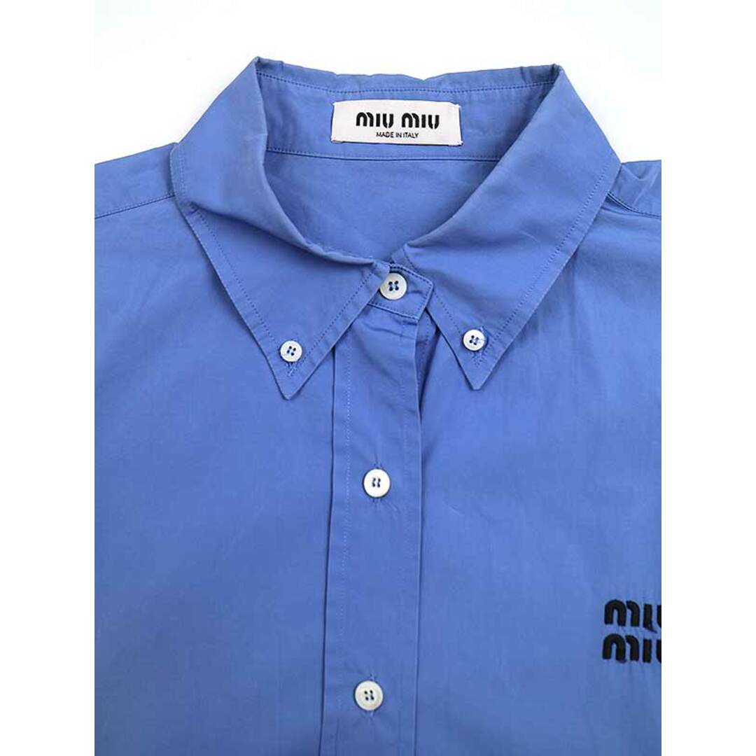 ミュウミュウ　miumiu 青シャツ　38 オーバーサイズ