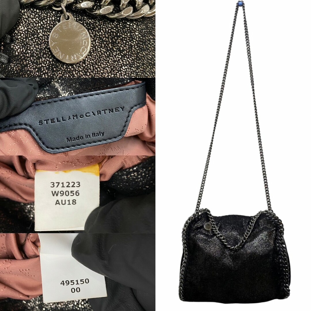 極 美品 Stella McCartney ステラマッカートニー ファラベラ レザー 本革 チェーン 2way ハンドバッグ ショルダーバッグ ブラック 34475