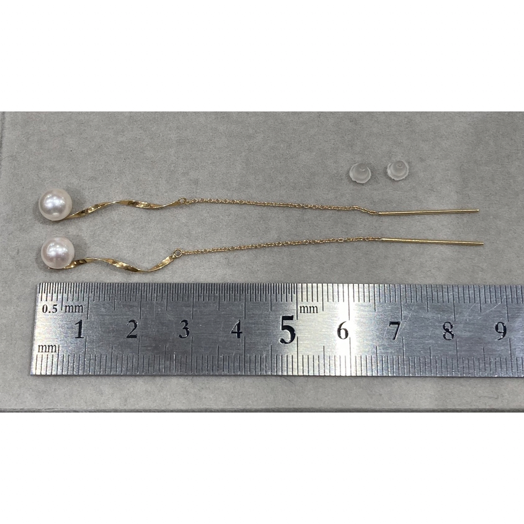 新品未使用】K18 あこや真珠 ピアス 新品未使用】K18 あこや真珠 ピアス