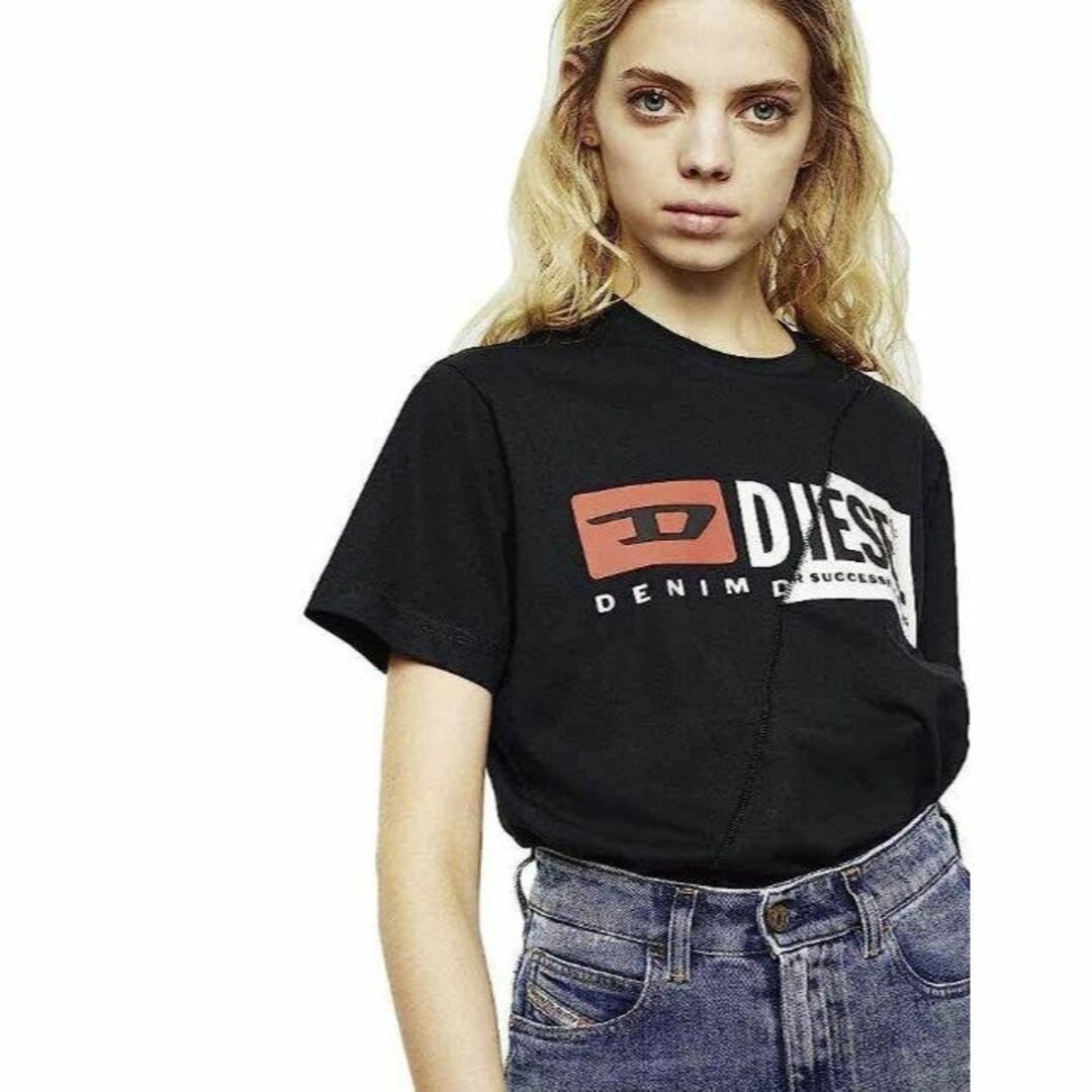 新品 M ディーゼル DIESEL Wロゴ Tシャツ カットソー CUTY 黒